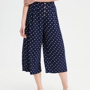 Francesca's Collections Navy Polka Dot Culottes
